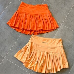 Goldhindge Women's Vibrant Orange Mini Skort with additional skort bundle